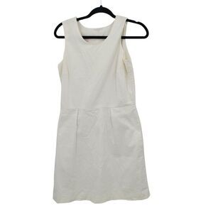 Pink Tartan Womens White Sleeveless Sheath Dress Sz 8 Canada Pockets Old Money‎